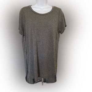 GAZE USA Women's Gray Textured Burnout Angled Hem SS Top Size Large***